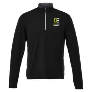Black quarter-zip pullover with DE logo